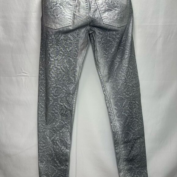 Faith Connection Silver Snakeskin Pattern Jeans Size 30 - Picture 4 of 9